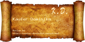 Kaufer Dominika névjegykártya